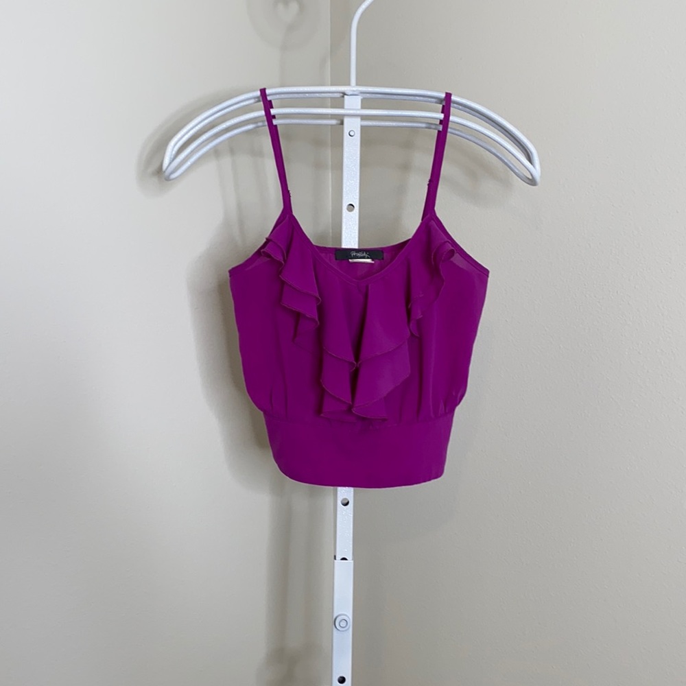 Fuschia Ruffle Crop top